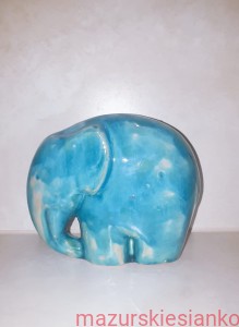 Niebieski słonik- figurka ceramiczna