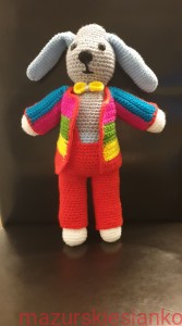 Rękodzieło - zając w kolorowym kubraczku ;)